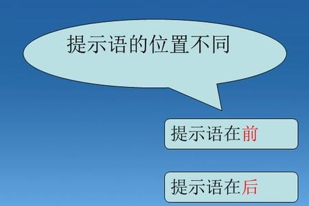 把提示语放前面是什么意思