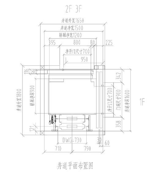 龙门架曳引式电梯标准井道尺寸