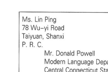 五年级上册英语信封的格式