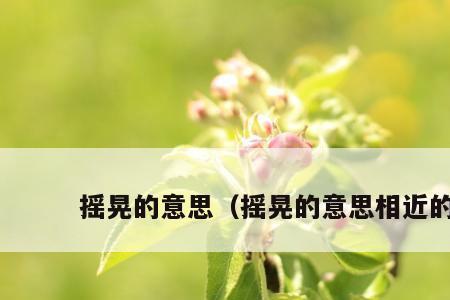 晃摇近义词