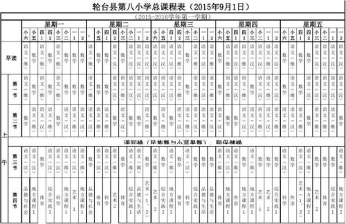 如何把总课程表变成分班课程表