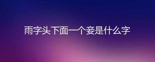 一个雨加妾念什么