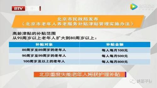 老年卡每月补贴