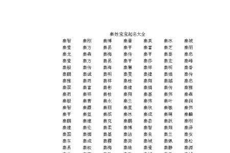 秦姓简单大气的名字