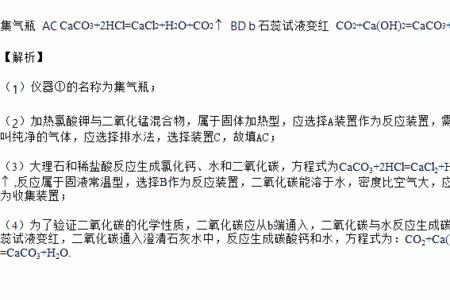 大理石与稀盐酸反应化学式