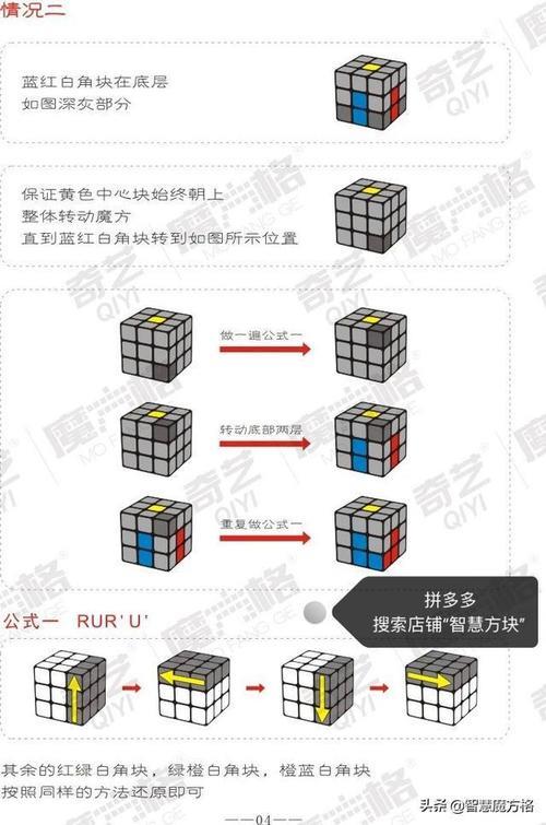 三阶魔方上楼又下楼的口诀