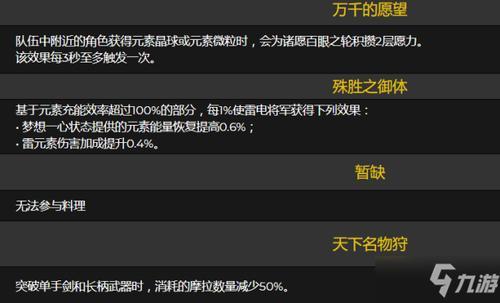 雷神副c圣遗物搭配