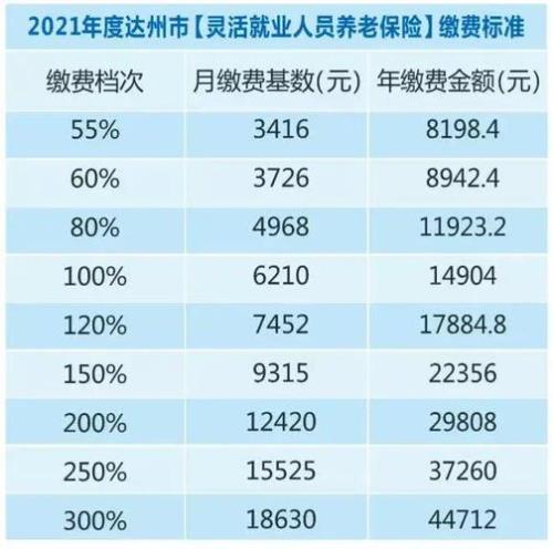 2021年宁夏养老保险金额缴费