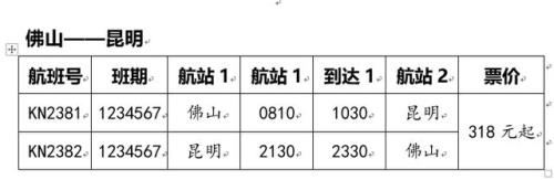 佛山机场有几条航线