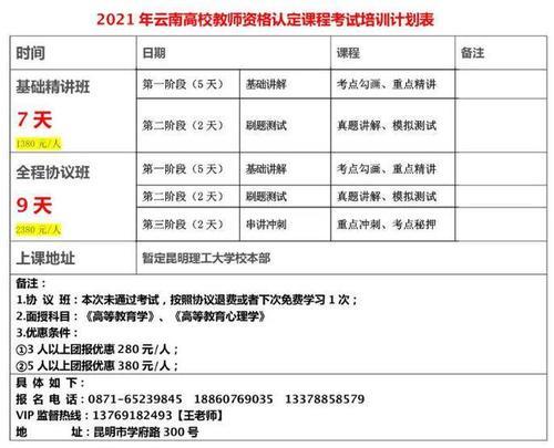 2021云南省教资面试时间