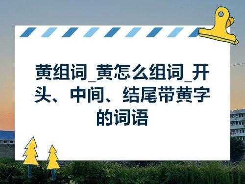 百和黄组成语