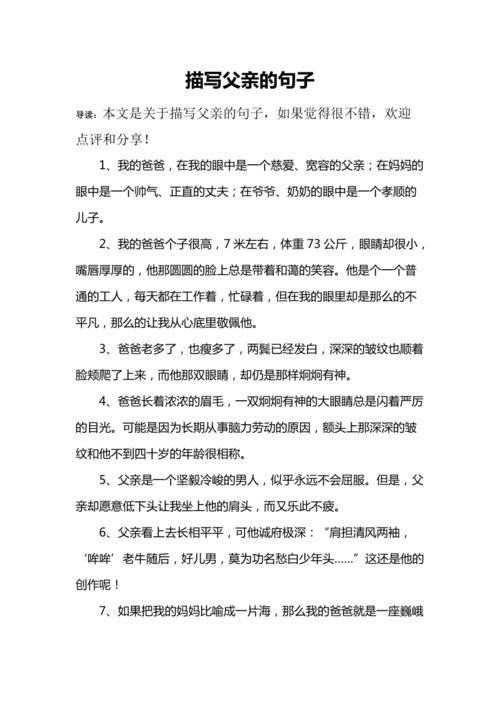 父亲的话像什么