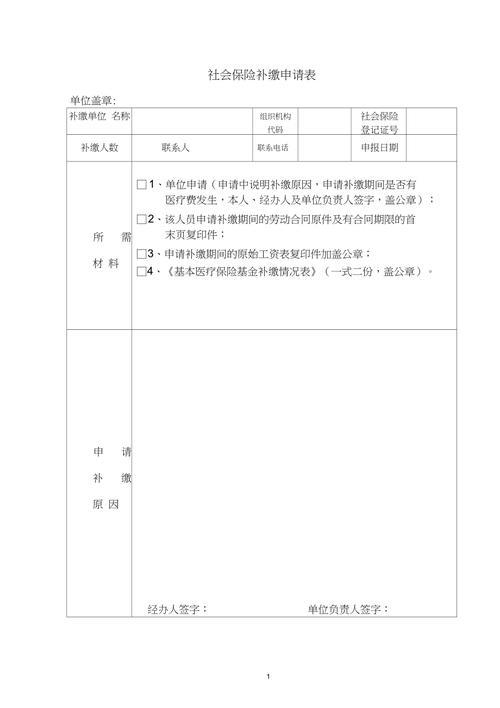 向镇政府申请补缴个人社保