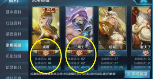 王者哪里看熟练度