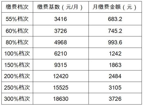四川历年社保基数对照表
