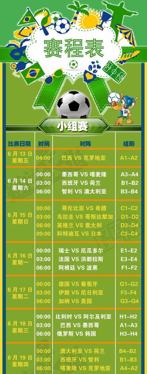 2018世界杯赛程时间表