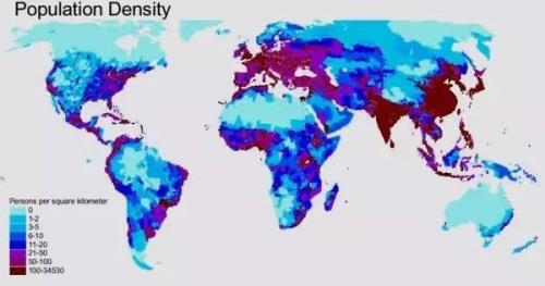 世界各国人口密度排名