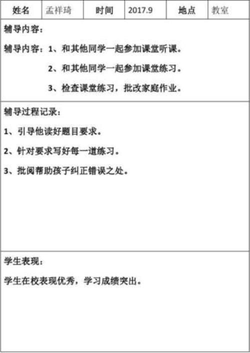 随班就读的教室档案有哪些