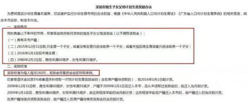 青岛即墨独生子女退休政策补贴