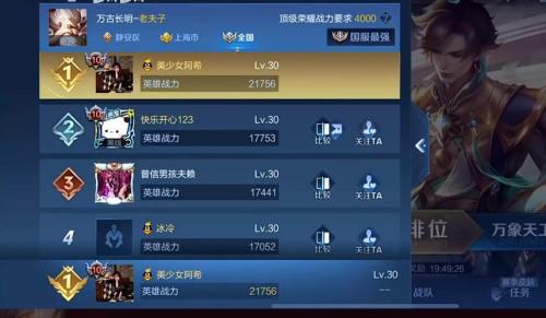 巅峰赛一千七战力上限多少