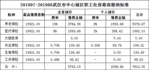 1992到2019年河南省历年社保缴费基数表