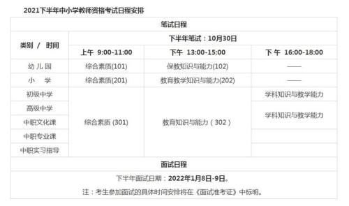 2021陕西教资面试确定时间