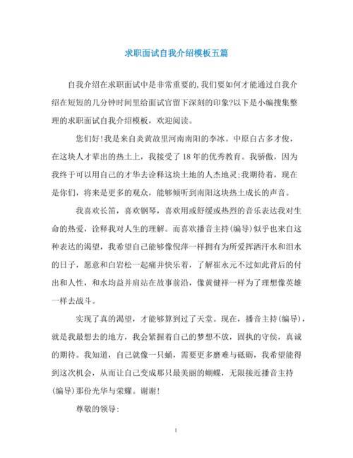 公司高管面试5分钟自我介绍范文