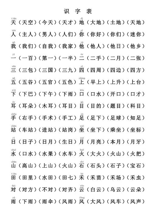 办组词一年级上册