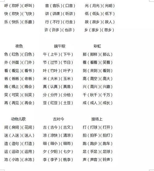 一年级江字组词