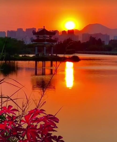 夕阳下山幽默的句子