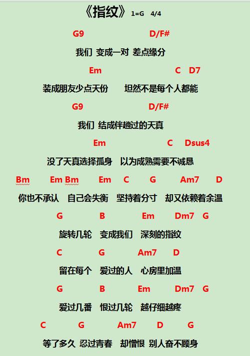 指纹杜宣达歌词意思