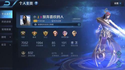 王者荣耀主页标签怎么显示