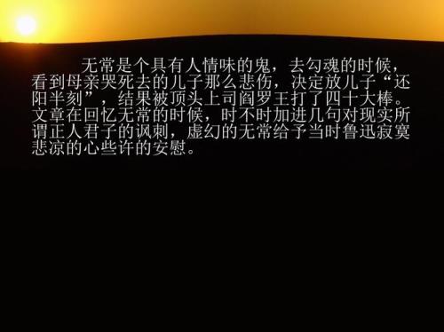 《无常》的主要内容
