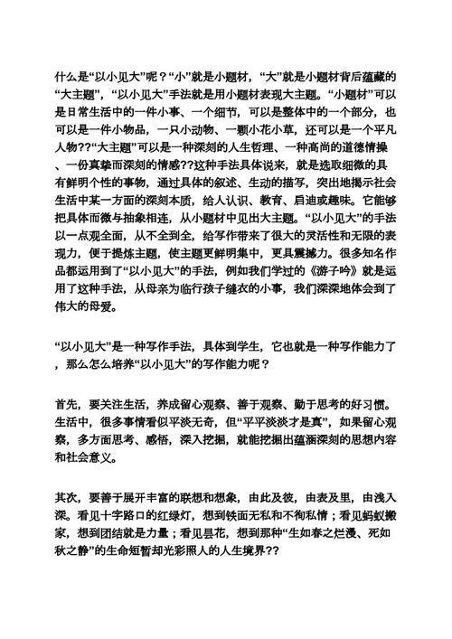 以小见大作文提纲