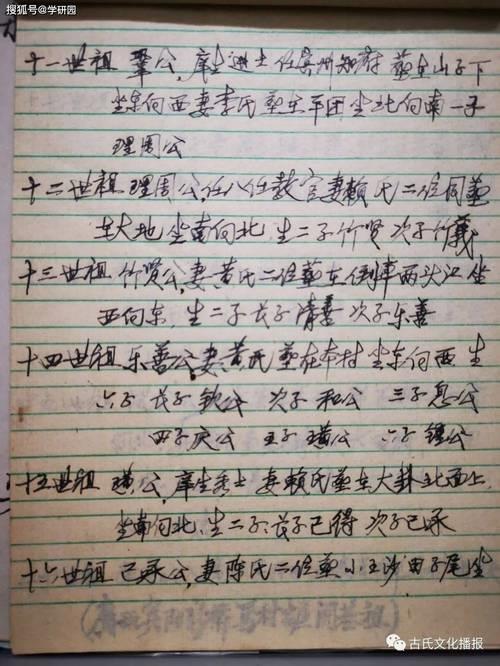 古姓家谱及字辈排行