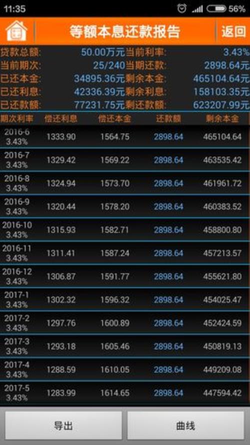等额本金还款计算器