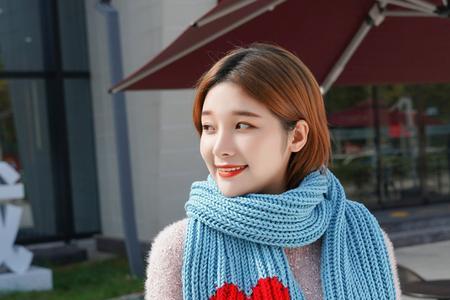 桃心围巾中间多长