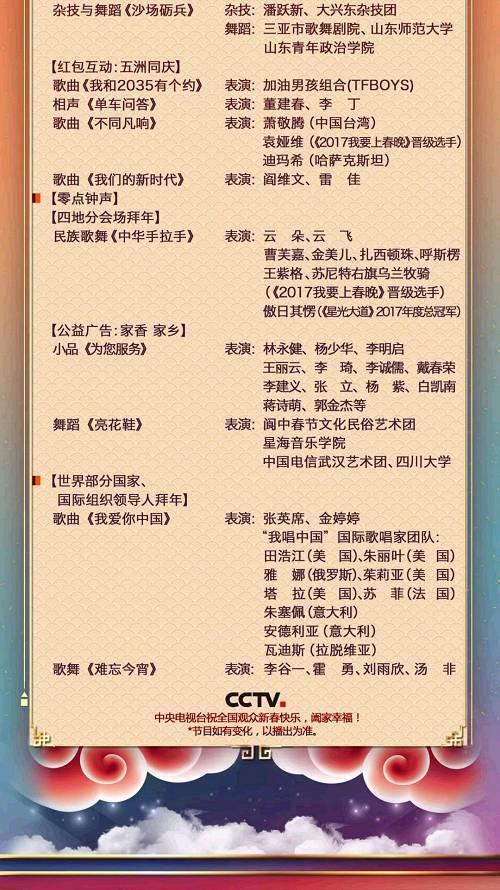 四川农民春晚节目单