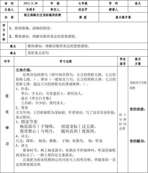 春曲王昌龄阅读理解