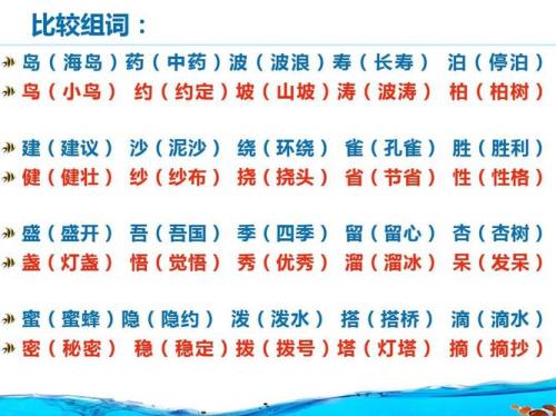 二年级下册波组词
