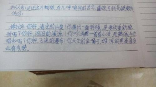 用走过和吹着仿写拟人句子