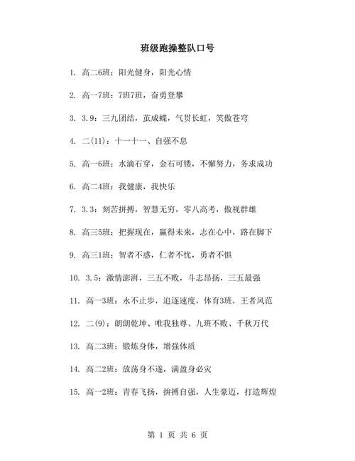 班级口号押韵有文采八字