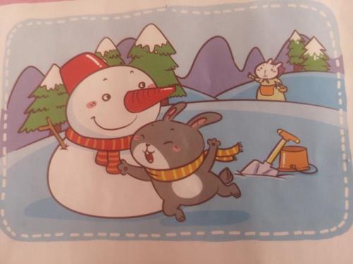 小白兔和雪孩子又唱又跳仿句