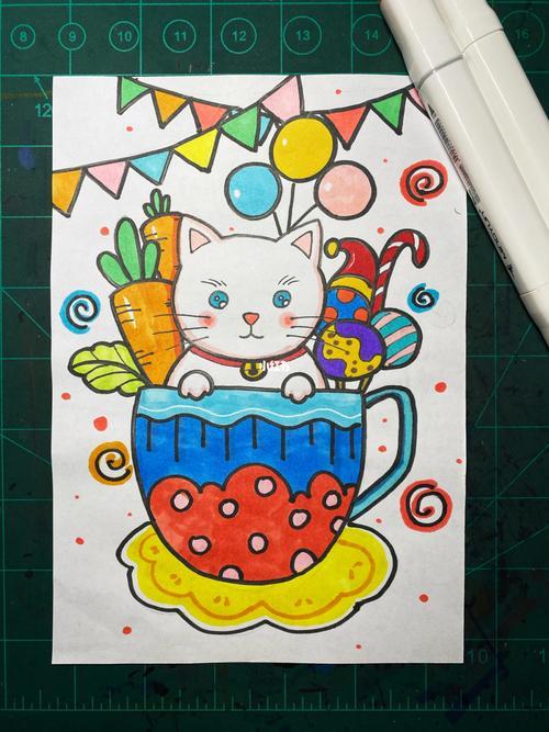 茶杯拟人手法儿童画
