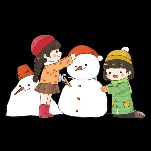 带孩子堆雪人文案