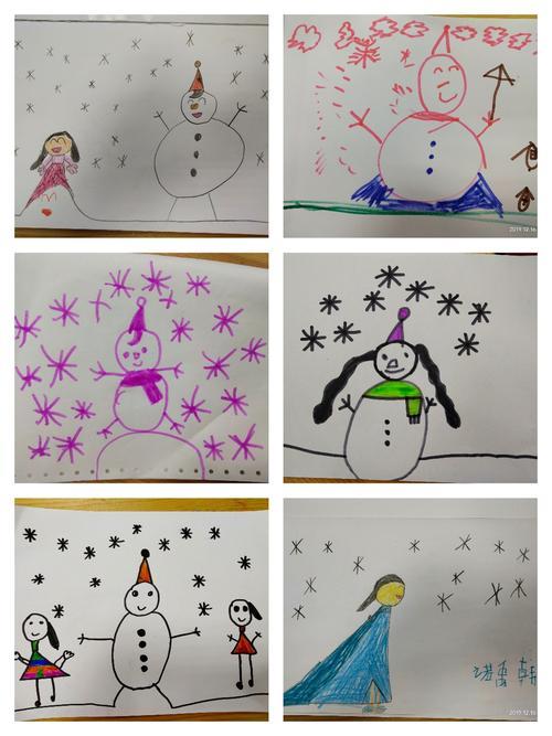 怎样画冬天的雪花飘飘主题画