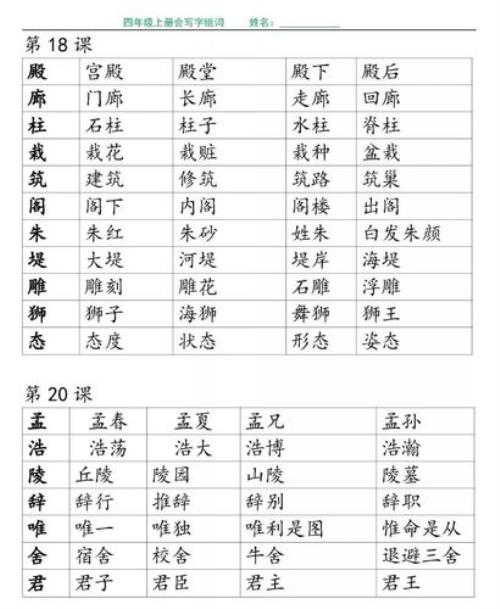 一字组词有哪些