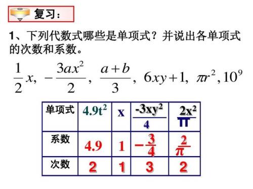 多项式中的系数