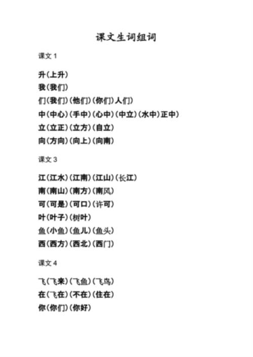 力的组词