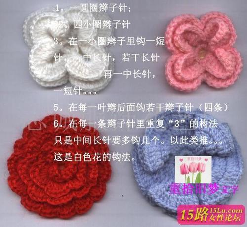 2022年菱格立体花朵钩法教程